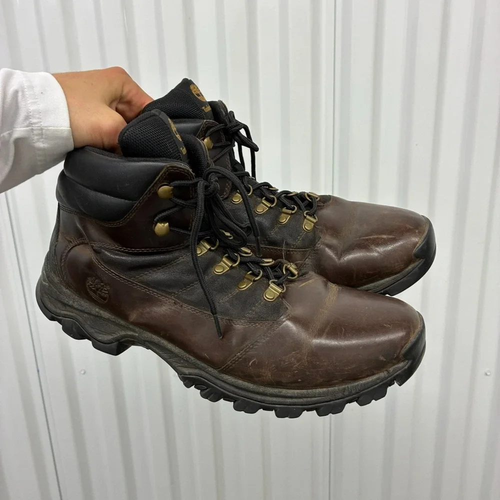 Timberland Rangeley Mid Hiker Boots Mens Size 12 Brown Leather Waterproof